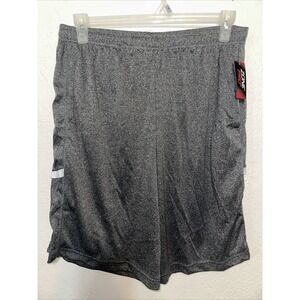 Mens Sz XL Gray Elastic Waist Athletic Basketball Shorts Side Pockets  ZONE PRO